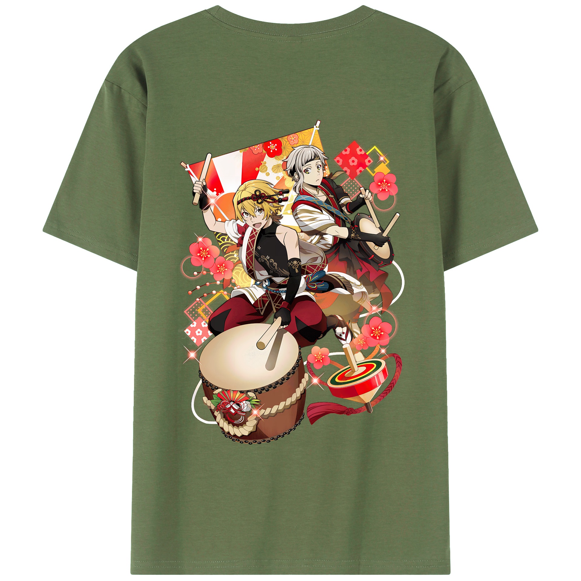 （画像用） 文豪ストレイドッグス Bungo Stray Dogs 綿100％ メンズ半袖Tシャツ（バックプリント） 通気性